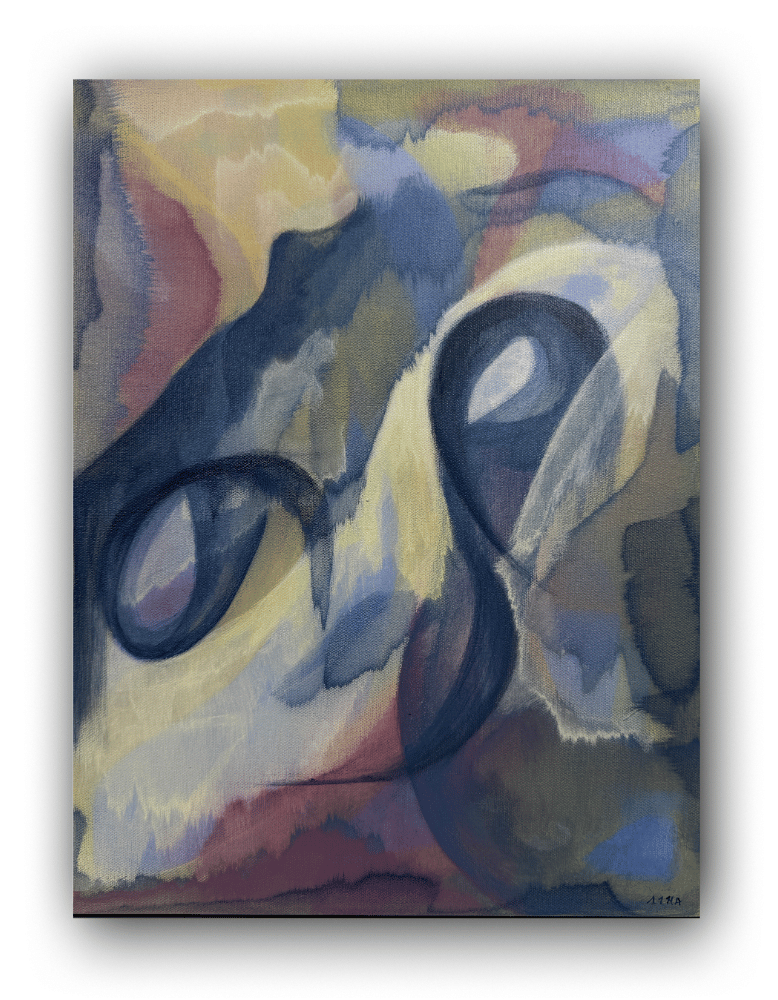 Abstract painting with colorful strokes