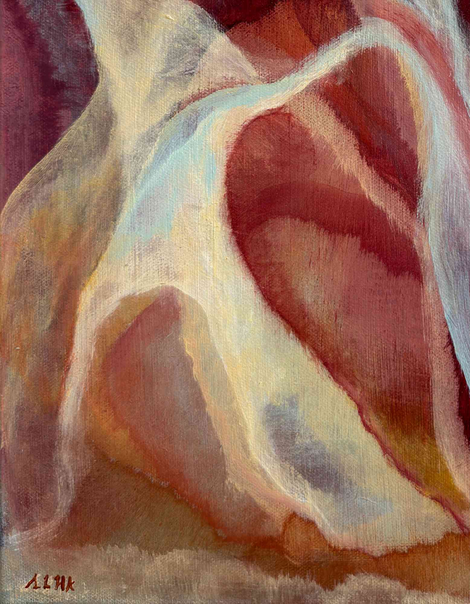Abstract painting with soft, blended colors