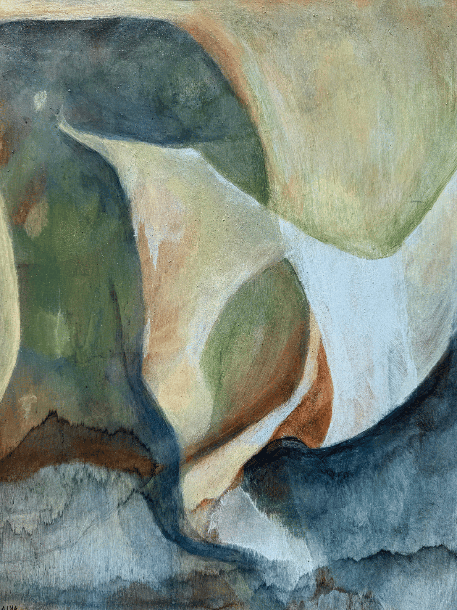 Abstract art with soft, blended colors on a textured surface