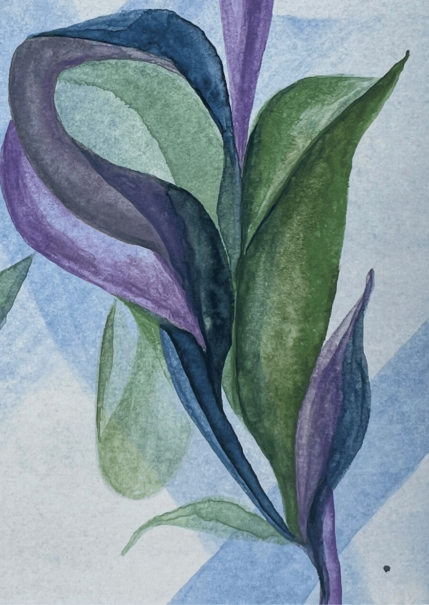 Artistic depiction of calla lilies with a watercolor texture.