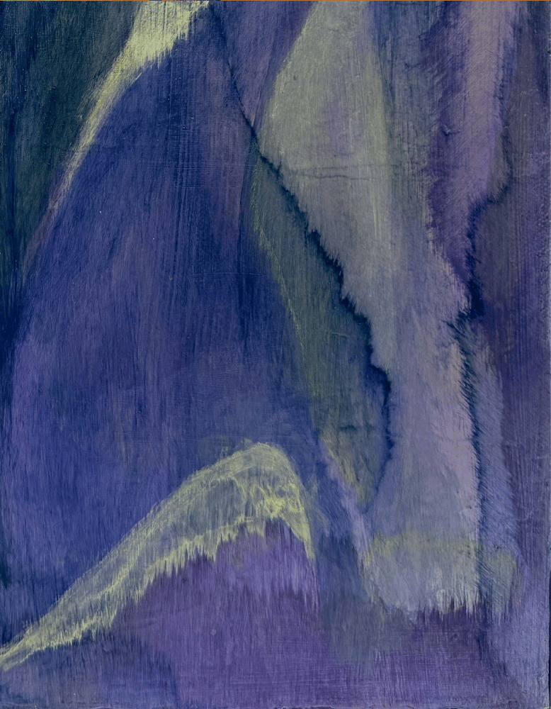 Abstract art with blue and green hues on a textured surface